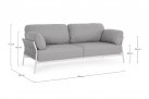 Nowoczesna sofa na taras aluminiowa kolor biała PARDIS bizzotto