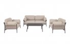 Nowoczesna sofa na taras aluminiowa konstrukcja antracyt / poduszki beżowe PARDIS bizzotto
