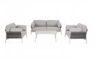 Nowoczesna sofa na taras aluminiowa konstrukcja jasny beż / poduszki szarobeżowe PARDIS bizzotto