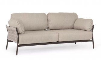 Nowoczesna sofa na taras aluminiowa konstrukcja antracyt / poduszki beżowe PARDIS bizzotto