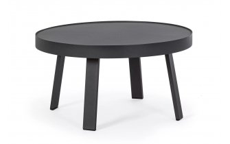 Ciemnoszary okrągły stolik ogrodowy śr. 71 cm aluminiowy SPYRO