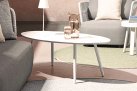 Biał owalny stolik ogrodowy aluminiowy SPACE