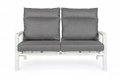 Biała sofa dwuosobowa z pochylanymi oparciami aluminiowa KLEDI bizzotto