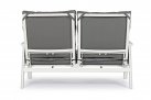 Biała sofa dwuosobowa z pochylanymi oparciami aluminiowa KLEDI bizzotto