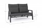 Szara sofa na taras z aluminium z pochylanymi oparciami KLEDI bizzotto