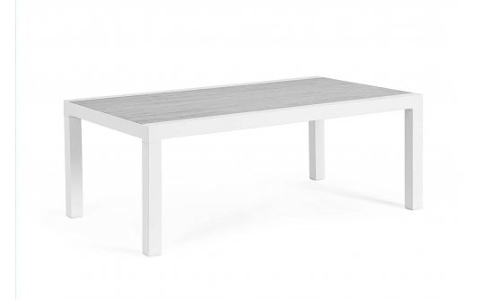 Stolik kawowy aluminium biały z blatem ceramicznym KLEDI bizzotto Stolik kawowy aluminium biały z blatem ceramicznym KLEDI bizzotto