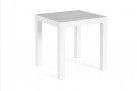 Kwadratowy stolik aluminiowy 50x50 biały blat ceramiczny KLEDI bizzotto