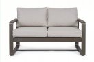 Sofa wypoczynkowa 2-osobowa brązowa z aluminium do ogrodu MERRIGAN bizzotto