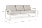Sofa wypoczynkowa 3-osobowa biała z aluminium do ogrodu MERRIGAN bizzotto