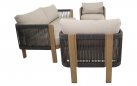 SORA zestaw ogrodowy wypoczynkowy aluminium woodlook, poduszki Olefin, stolik SprayStone