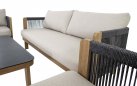 SORA zestaw ogrodowy wypoczynkowy aluminium woodlook, poduszki Olefin, stolik SprayStone