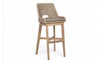 Hoker barowy z drewna teak beżowa lina polipropylenowa HESPERIA bizzotto