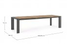 Szary rozkładany stół ogrodowy aluminium blat teak CAMERON bizzotto