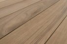 Biały rozkładany stół ogrodowy aluminium blat teak CAMERON bizzotto 253-319-384
