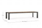 Szary rozkładany stół ogrodowy aluminium blat teak CAMERON bizzotto 253-319-384