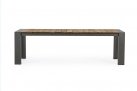 Szary rozkładany stół ogrodowy aluminium blat teak CAMERON bizzotto 253-319-384