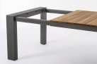 Szary rozkładany stół ogrodowy aluminium blat teak CAMERON bizzotto 253-319-384
