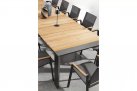 Szary rozkładany stół ogrodowy aluminium blat teak CAMERON bizzotto 253-319-384
