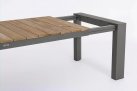 Szary rozkładany stół ogrodowy aluminium blat teak CAMERON bizzotto 