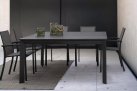 Ciemnoszare krzesło aluminiowe na taras stołowe szara tekstylina KONNOR bizzotto