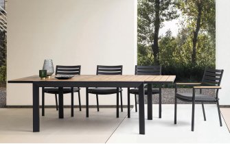 Komplet mebli ogrodowych stołowych z szarego aluminium BELMAR bizzotto