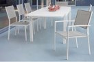 Białe krzesło stołowe z podłokietnikami aluminiowe HILDE bizzotto