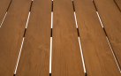 Prostokątny stół ogrodowy aluminium antracyt blat kompozyt teak AREZZO 130x70