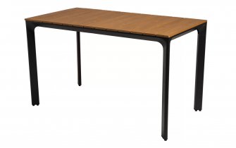 Prostokątny stół ogrodowy aluminium antracyt blat kompozyt teak AREZZO 130x70