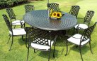 Owalny ogrodowy stół z odlewanego aluminium malowany na czarno KINGS 250x110 cm