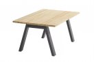 Wysoki stolik kawowy aluminiowo-teakowy AMBASSADOR 4SO 120x70 cm