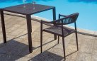 Ciemnoszary stalowy stolik kwadratowy ogrodowy 80x80 ISEO