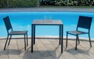 Ciemnoszary stalowy stolik kwadratowy ogrodowy 80x80 ISEO