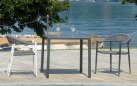 Ciemnoszary stalowy stolik kwadratowy ogrodowy 80x80 ISEO