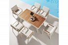 Zestaw stołowy aluminiowy bezowy NOFI Dining dla 6 osób