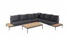 Aluminiowy narożnik ogrodowy modułowy antracyt lina polipropylenowa teak SAKURA 4SO