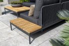 Aluminiowy narożnik ogrodowy modułowy antracyt lina polipropylenowa teak SAKURA 4SO