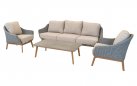 Stylowy zestaw ogrodowy IBIZA - sofa, fotele i stolik oplot z liny 