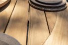Okrągły stół ogrodowy podstawa krzyżowa antracyt alu blat teak średnica 130 cm PRADO 4SO