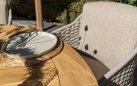 Okrągły stół ogrodowy podstawa teak / blat teak średnica 130 cm PRADO 4SO