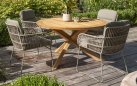 Okrągły stół ogrodowy podstawa teak / blat teak średnica 130 cm PRADO 4SO