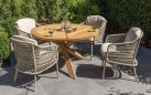 Okrągły stół ogrodowy podstawa teak / blat teak średnica 130 cm PRADO 4SO