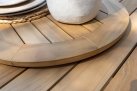 Okrągły stół ogrodowy podstawa krzyżowa antracyt alu blat teak średnica 130 cm PRADO 4SO