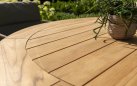 Okrągły stół ogrodowy podstawa krzyżowa antracyt alu blat teak średnica 160 cm PRADO 4SO