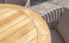 Okrągły stół ogrodowy podstawa krzyżowa teakowa / blat teak średnica 160 cm PRADO 4SO
