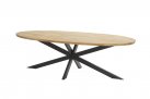 Owalny stół ogrodowy 240x115 nogi alu antracyt blat teak PRADO 4SO