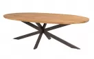 Owalny stół ogrodowy 240x115 nogi brązowe blat teak PRADO 4SO