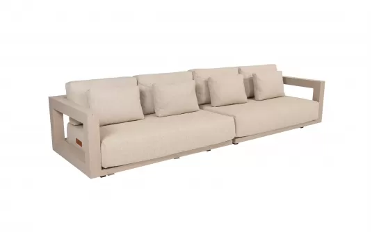 Szeroka sofa aluminiowa beżowa METROPOLITAN 5SO Szeroka sofa aluminiowa beżowa METROPOLITAN 5SO