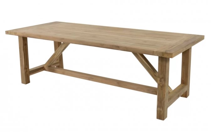 Duży stół ogrodowy teak 240x100 cm recyklingowane drewno CASTLE