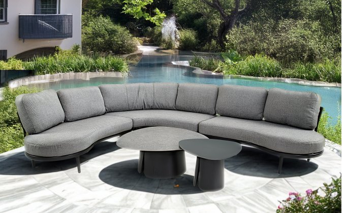 Zestaw ogrodowy DURBAN Lesli Living narożna sofa z liną polipropylenową i poduszkami olefin