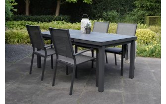 Grafitowy stół rozkłądany 180-240 cm aluminiowy ogrodowy BALENO